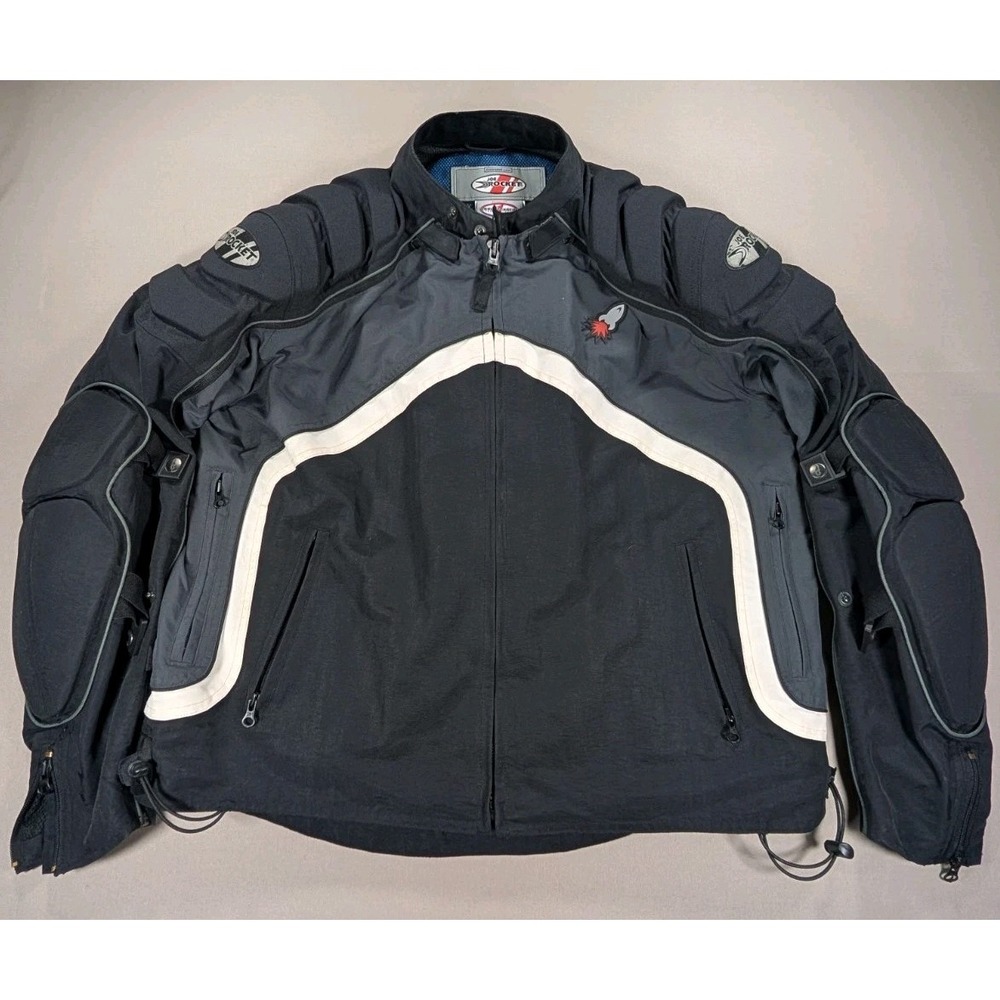 Joe Rocket Motorcycle Jacket Mens XL Black Gray Armored Padded Textile Racing